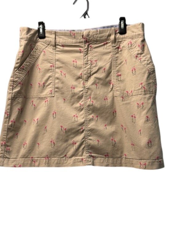 croft & barrow Pants - croft & barrow Beige Skort with Pink Flamingo Print